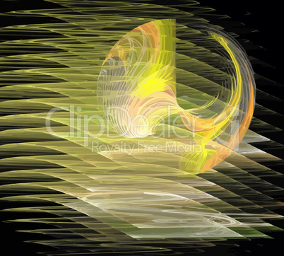 image of one Digital Fractal on Black Color