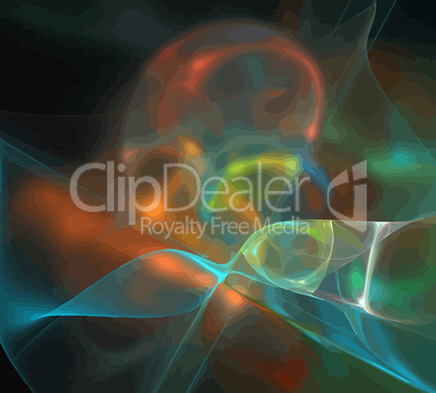 image of one Digital Fractal on Black Color