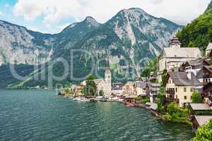 Picturesque mountain village Hallstatt in the Austrian Alps