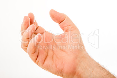 Isolated male right hand