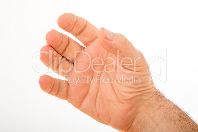 Isolated male right hand