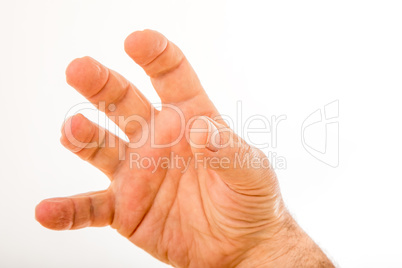 Isolated male right hand