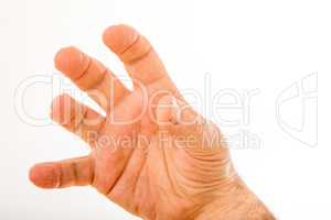 Isolated male right hand