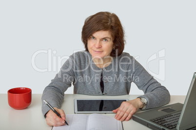 Woman at the desk