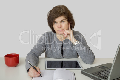 Woman at the desk
