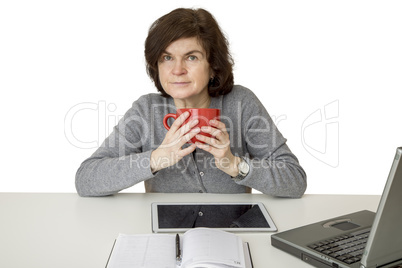 Woman at the desk