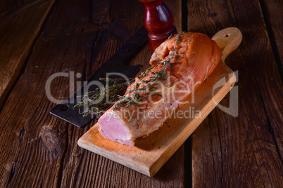 pork tenderloin smoked with herbs