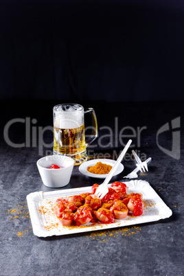 curry bockwurst with beer