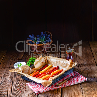 colorful vegetable fries from the oven