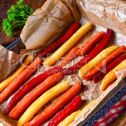 colorful vegetable fries from the oven