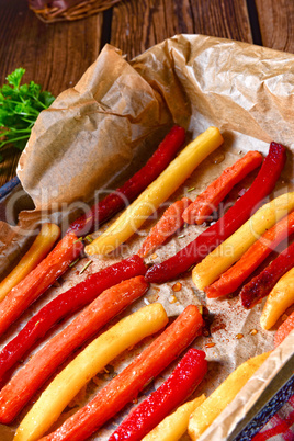 colorful vegetable fries from the oven