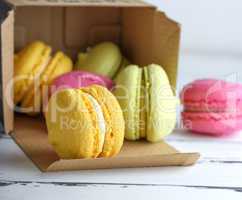 multicolored cakes of almond flour  macarons