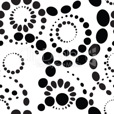 Abstract spot seamless pattern. Chaotic round shape circle bubbl
