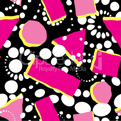 Abstract spot seamless pattern. Geometric funky dotted background