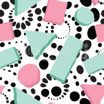 Abstract spot seamless pattern. Geometric shape dotted background