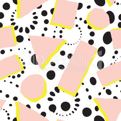 Abstract spot seamless pattern. Chaotic geometric shape circle background