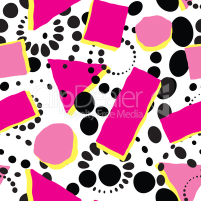 Abstract spot seamless pattern. Geometric funky dotted background