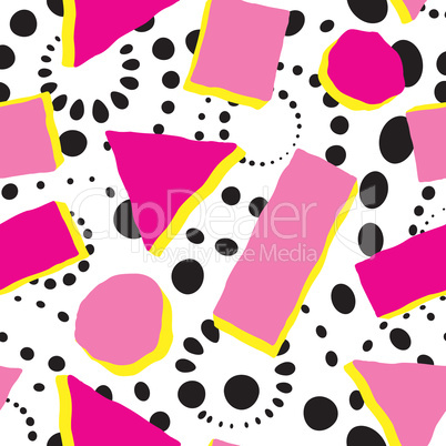 Abstract spot seamless pattern. Chaotic geometric shape circle background