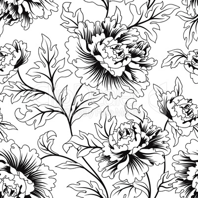 Floral seamless pattern. Ornamental flowers. Garden background