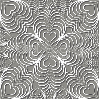 Abstract seamless pattern Floral arabic geometric heart shape li