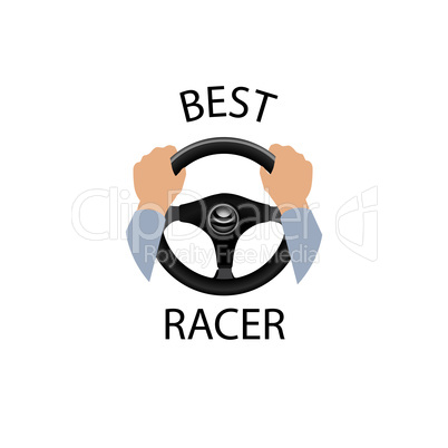 Drive a car sign. Best racer banner. Diver design element with h