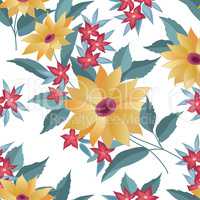 Floral seamless stylish pattern. Spring flower background
