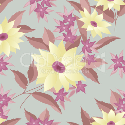 Flourish tiled pattern. Abstract floral background. Fantastic fl