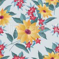 Flourish tiled pattern. Abstract floral background. Fantastic fl