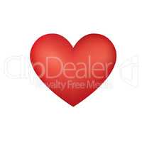 Red Valentine heart isolated over white background. Vector