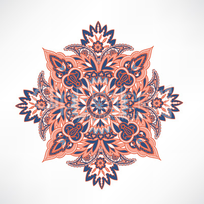Floral pattern. Arabic ornament with fantastic flowers and leave