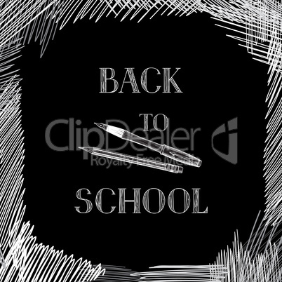 Back to school. Chalkboard background. Hand drawn message writte
