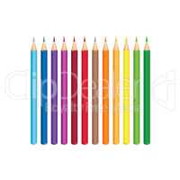 Colored pencils, isolated over white background. Vector colour p