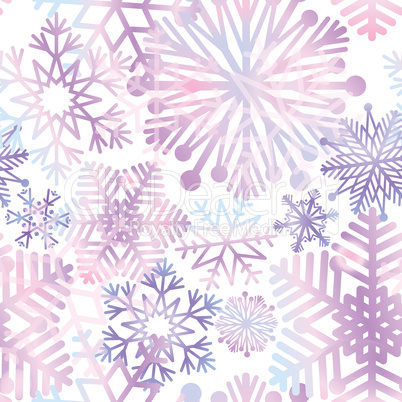 Snow background. Snowflakes texture. Blue snow falling on white