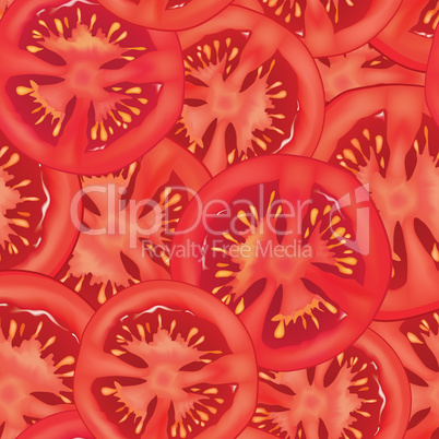 Tomato over white background. Vegetable seamless pattern. Autumn