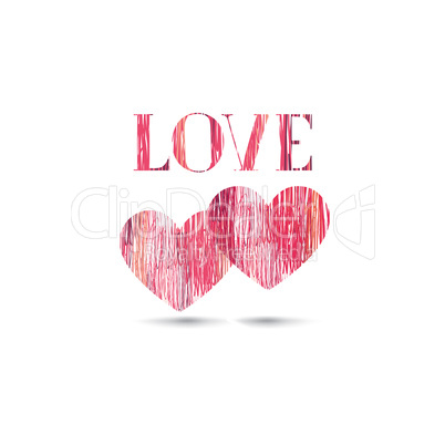 Love sign background. Love Happy Valentines day card. Pencil dra