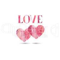 Love sign background. Love Happy Valentines day card. Pencil dra