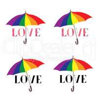 Love heart sign set  in lgbt colors. Pencil draweing sketch hear