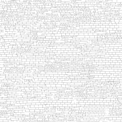 Ancient brick wall background. Shabby brick wall sketch pattern