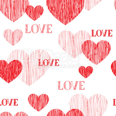 Love heart seamless pattern. Happy Valentines day wallpaper