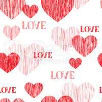 Love heart seamless pattern. Happy Valentines day wallpaper