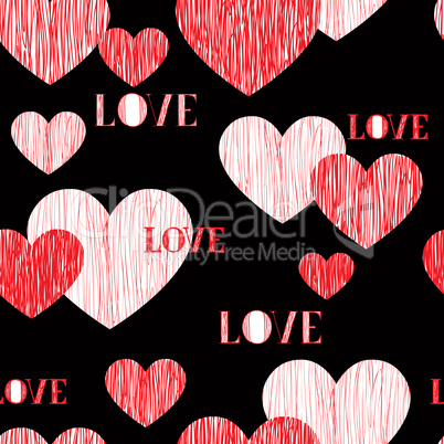 Love heart seamless pattern. Happy Valentines day wallpaper. Lov