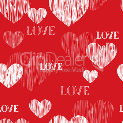 Love heart seamless pattern. Happy Valentines day wallpaper. Lov