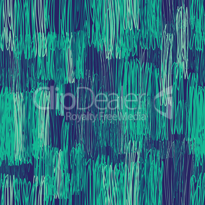 Abstract line seamless pattern. Green pencil drawing