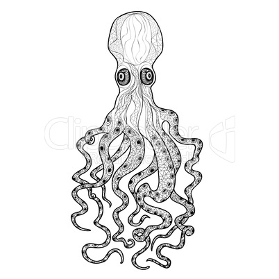 Octopus patterned animal Sea Monster ornamental object isolated