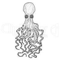 Octopus patterned animal Sea Monster ornamental object isolated