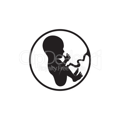 Fetus icon. Embryo sketch illustration