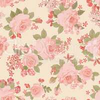 Floral bouquet seamless pattern. Flower posy background. Floral