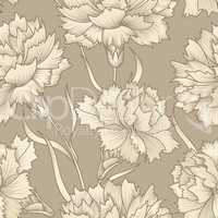 Floral retro seamless pattern. Flower background. Floral seamles