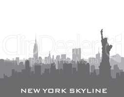 New York, USA skyline background. City silhouette with Liberty m