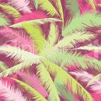 Floral pattern with palm tree leaves. Summer nature tropical orn